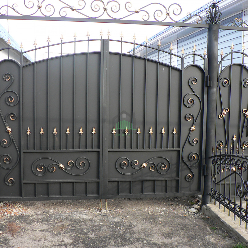 Каванные распашные ворота в Москве Пример 6