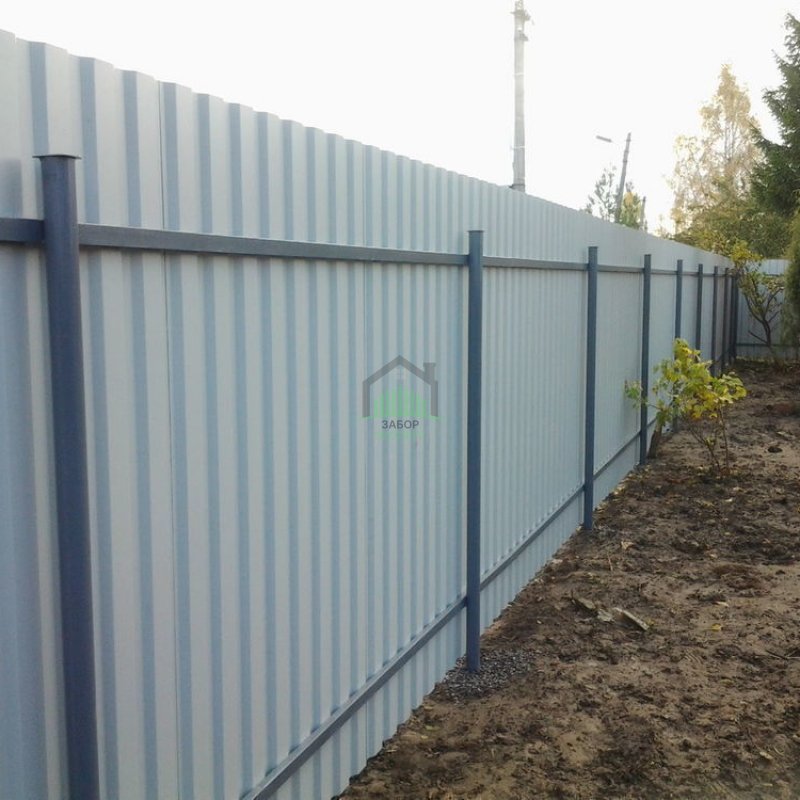 Забор из профнастила с утрамбовкой щебнем 100 метров в Москве