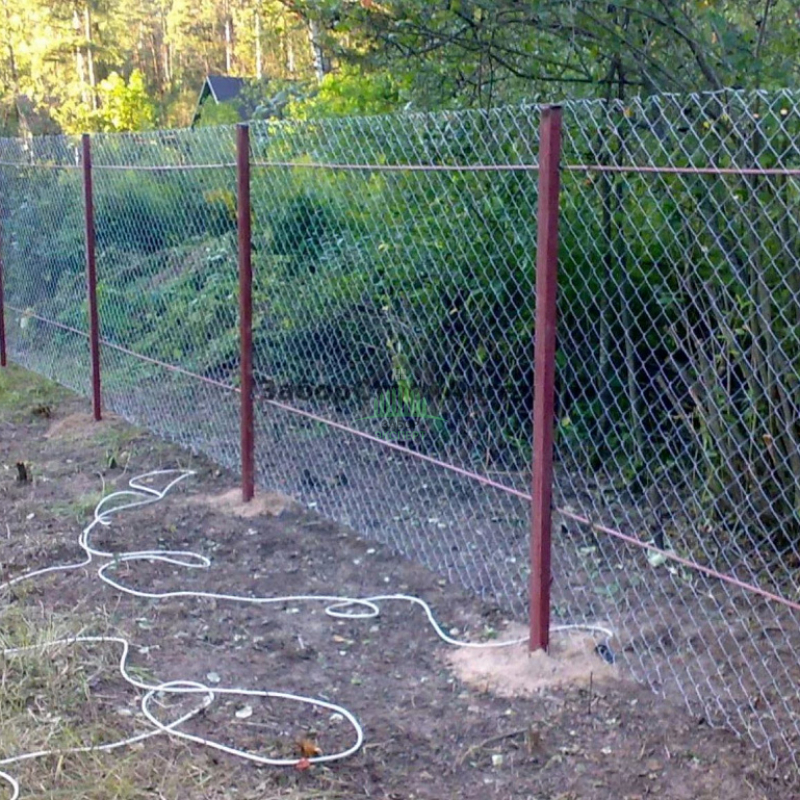 Забор из сетки рабица 30 метров в натяг в Москве