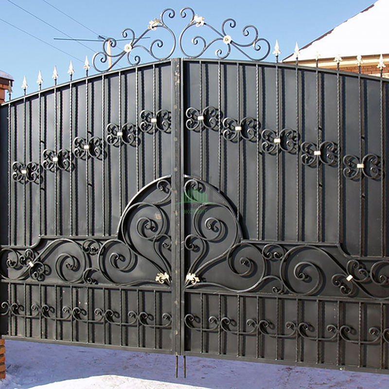 Каванные распашные ворота в Москве Пример 8
