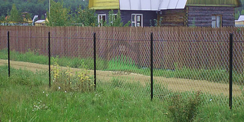 Забор из сетки рабица 10 метров в натяг в Москве