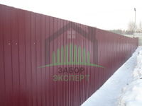Забор из профнастила с забивными столбами 15 соток в Москве